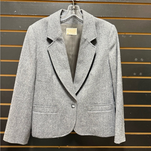 Vintage Pendleton 100% Virgin Wool Blazer – Gray – Made in USA – Women’s Size 10 - Picture 1 of 5